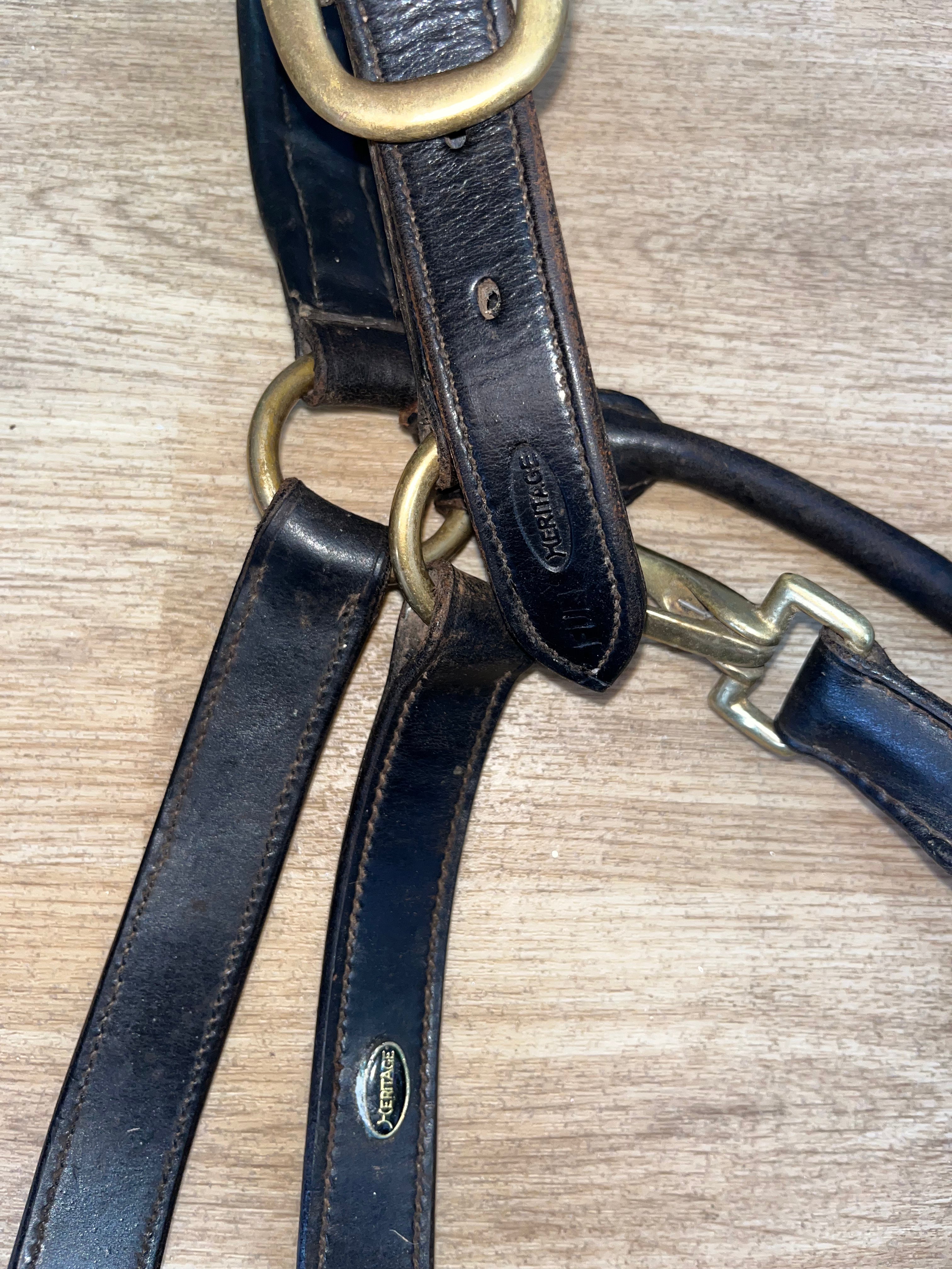Heritage Leather Headcollar Full Dark Brown