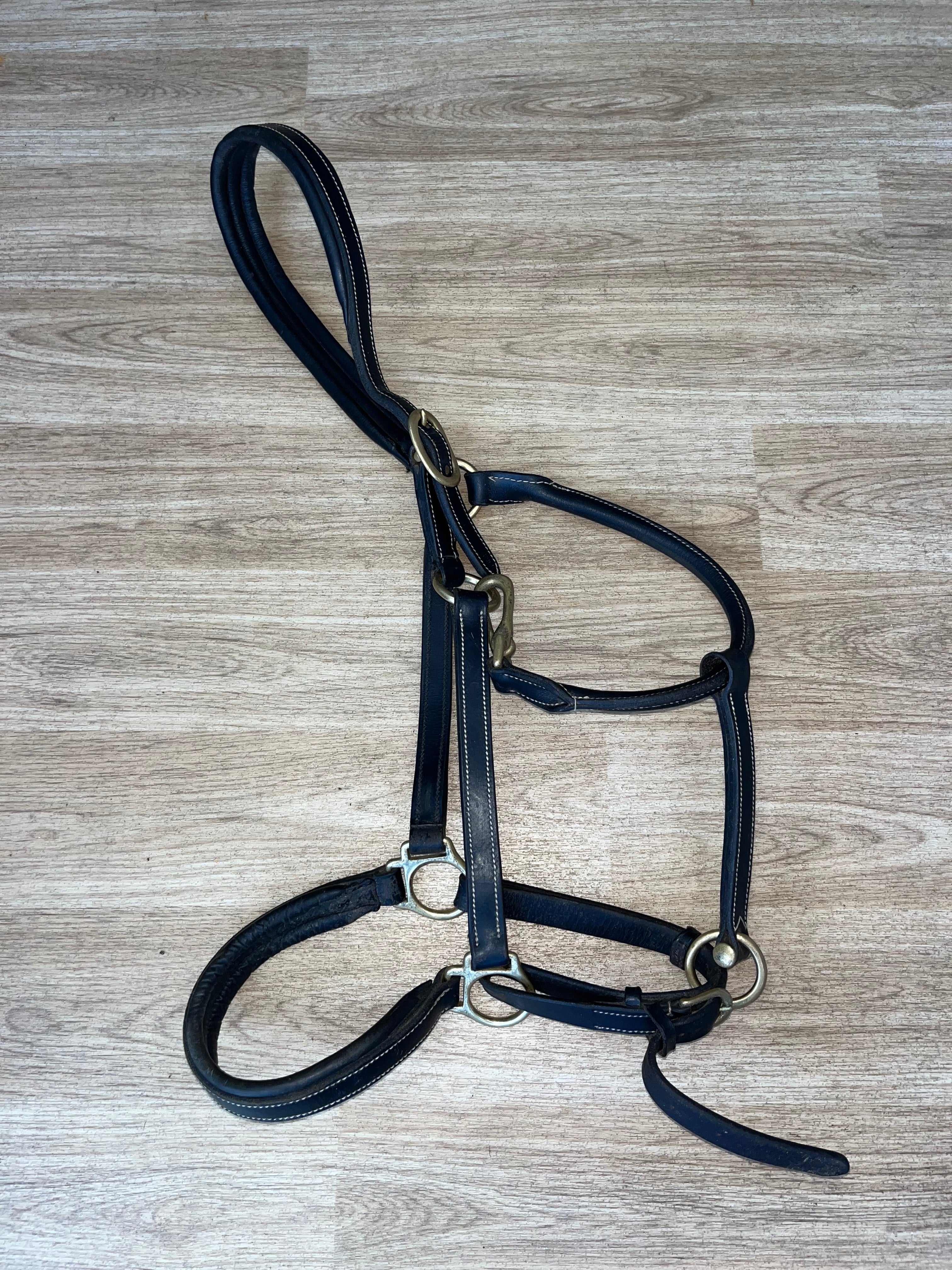 Horze Leather Headcollar Full Black