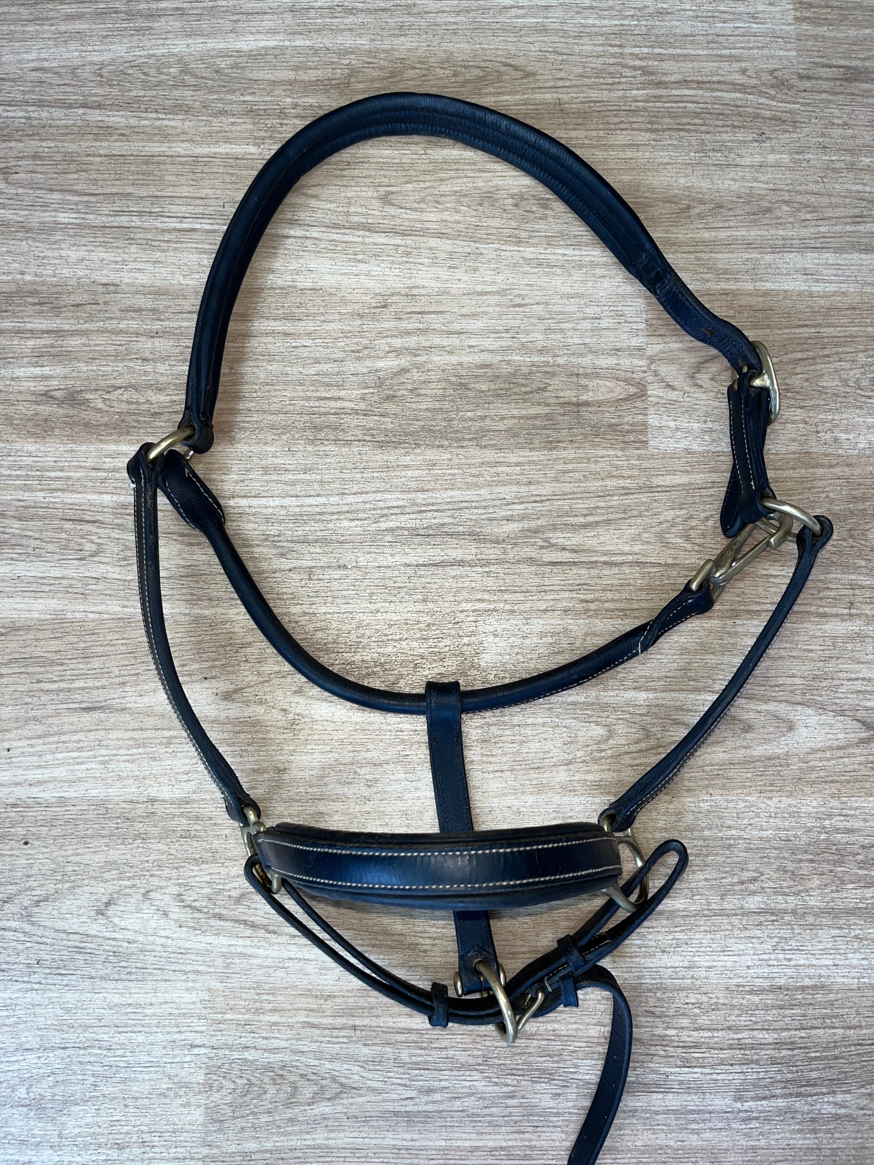 Horze Leather Headcollar Full Black