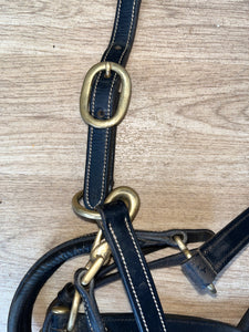 Horze Leather Headcollar Full Black
