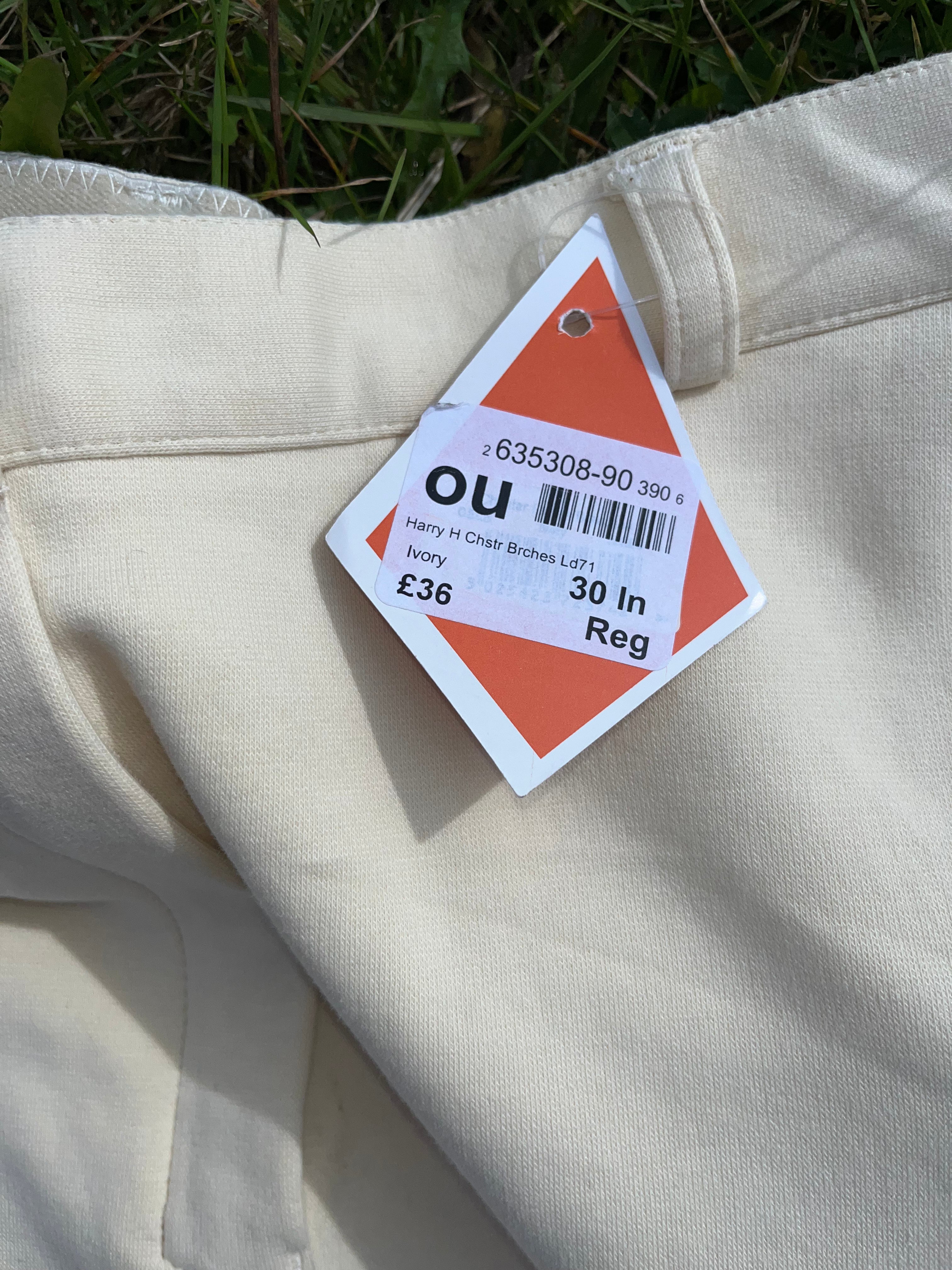 Harry Hall Ladies Ivory Breeches Size 30” Regular Leg