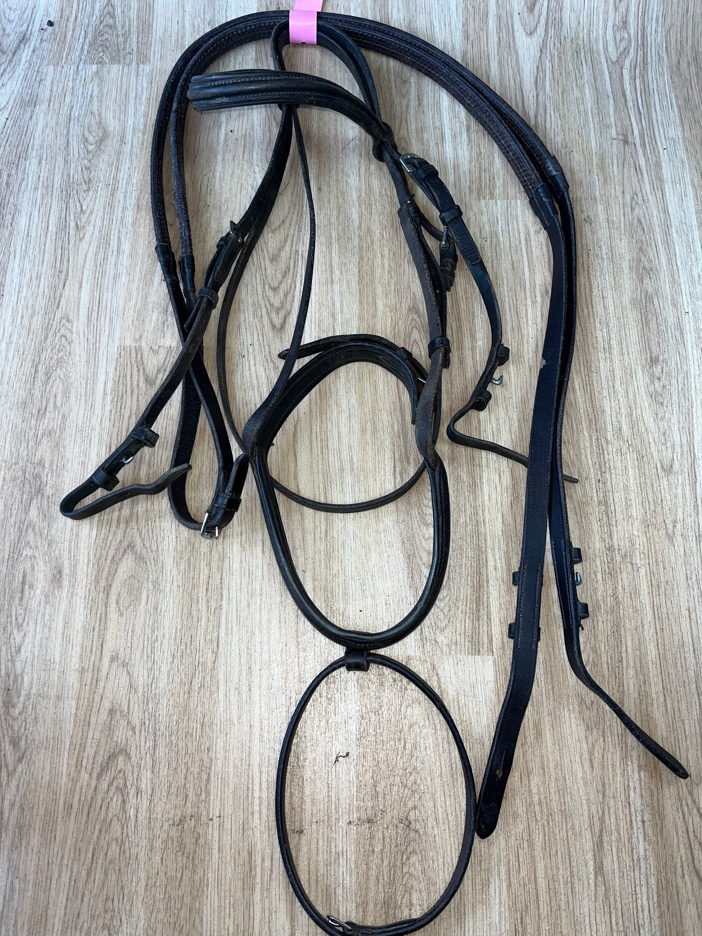 Brown English Leather Flash Bridle with Pimple Grip Reins – Full Size
 #35