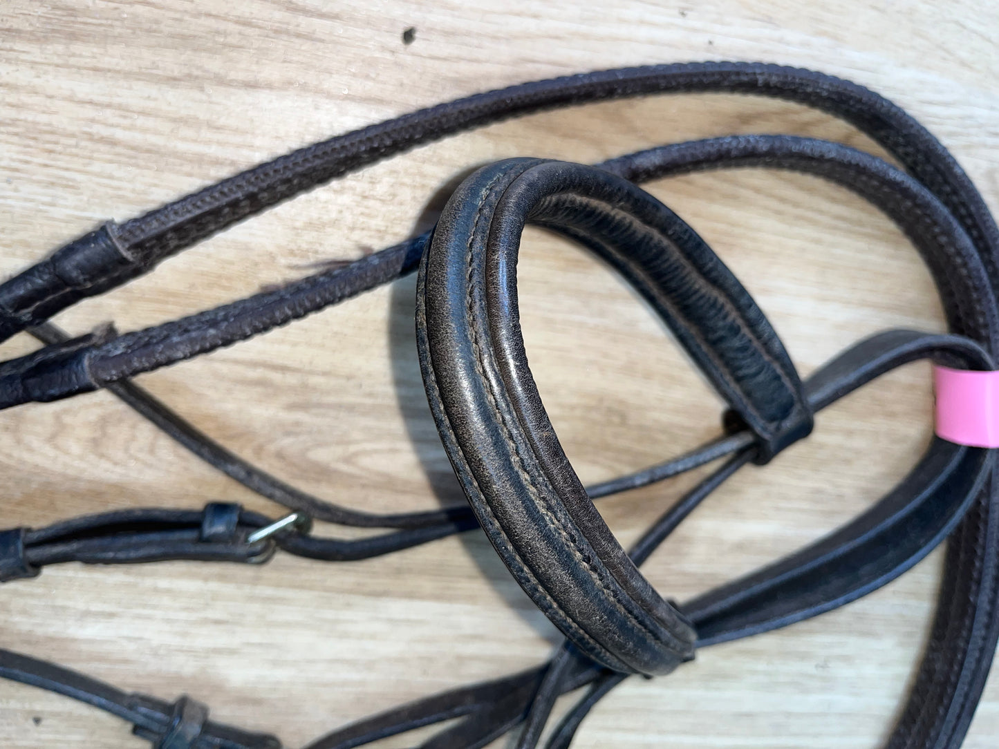 Brown English Leather Flash Bridle with Pimple Grip Reins – Full Size
 #35