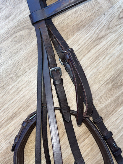 Brown English Leather Flash Bridle – Full Size #42