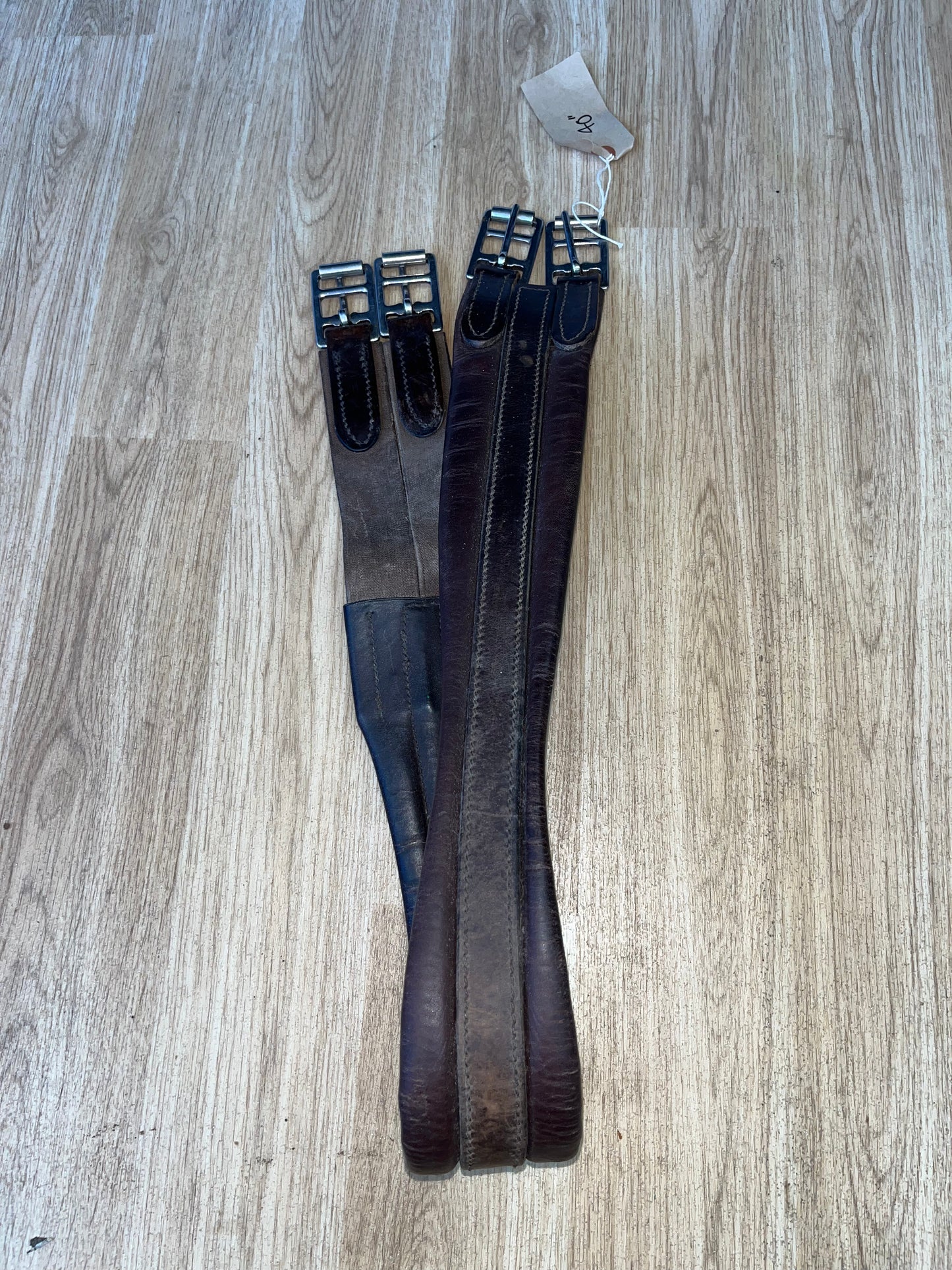 Leather Look Brown Padded Girth Elasicated one end 40’