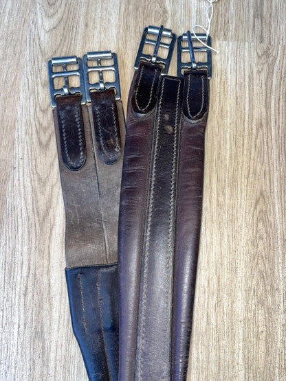 Leather Look Brown Padded Girth Elasicated one end 40’
