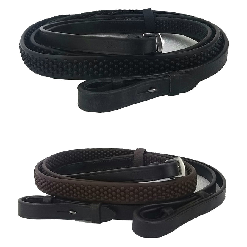 Cameo Flexi Bio Grip Rubber Reins Black 48” .