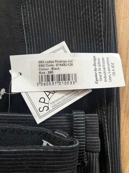 Ebd Size 28” Ladies Pinstripe Jodphurs Black