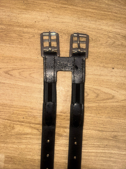 Shires Black Leather Elasticated Girth Extender | Increase Girth Size