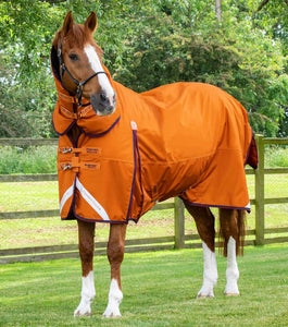 Premier equine Buster Storm 200g Combo Turnout Rug with Classic Neck Burnt Orange
