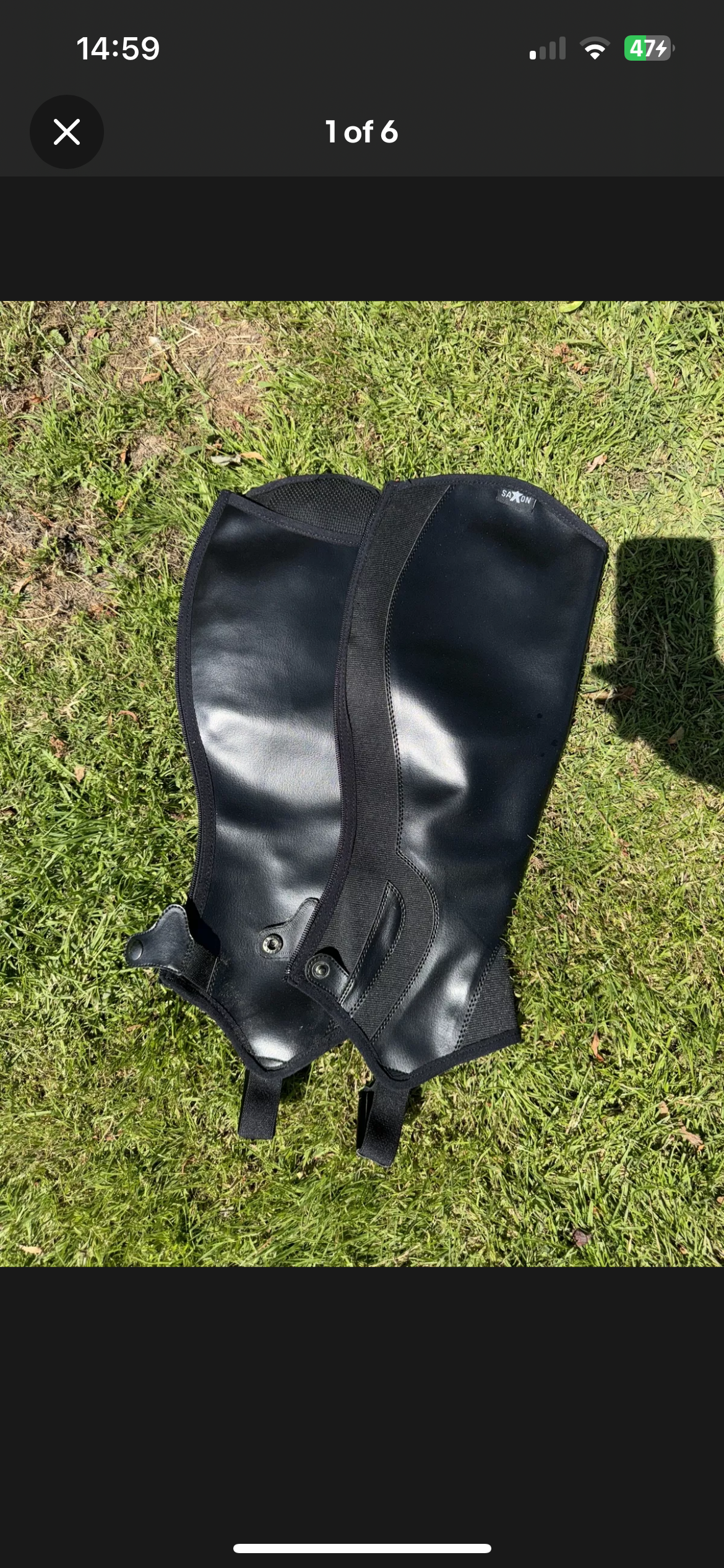 Saxon Leather Look Chaps XL