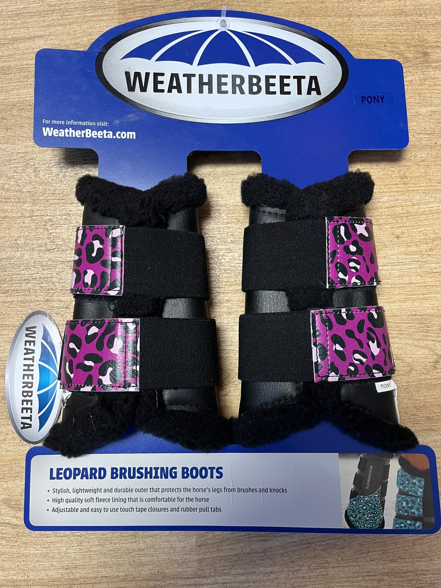 Weatherbeeta Leopard Brushing Boots - Size Pony