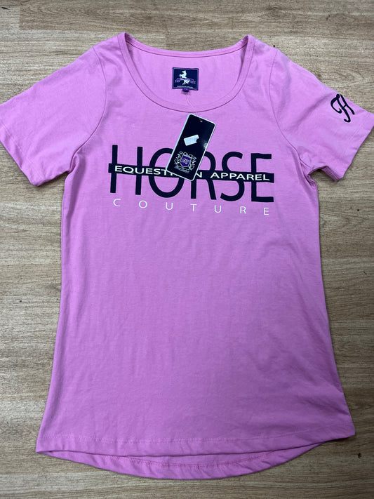 Horse Contour Ladies T - Shirts Pink Or Blue