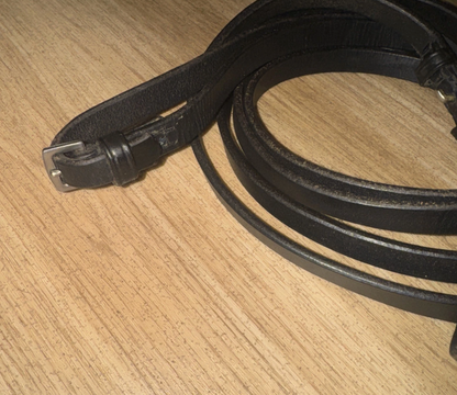 Black Full Size English Plain Reins #24
