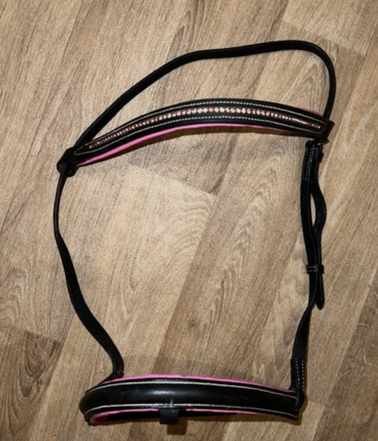 Spare Pink & Black Bling Browband & Flash Noseband FULL / Free Post #54