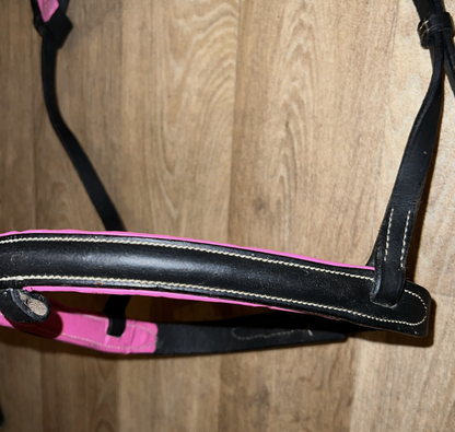Spare Pink & Black Bling Browband & Flash Noseband FULL / Free Post #54