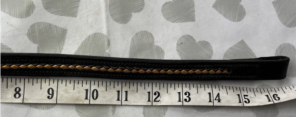 Cob Black Gold Trim Browband 16.5” #19