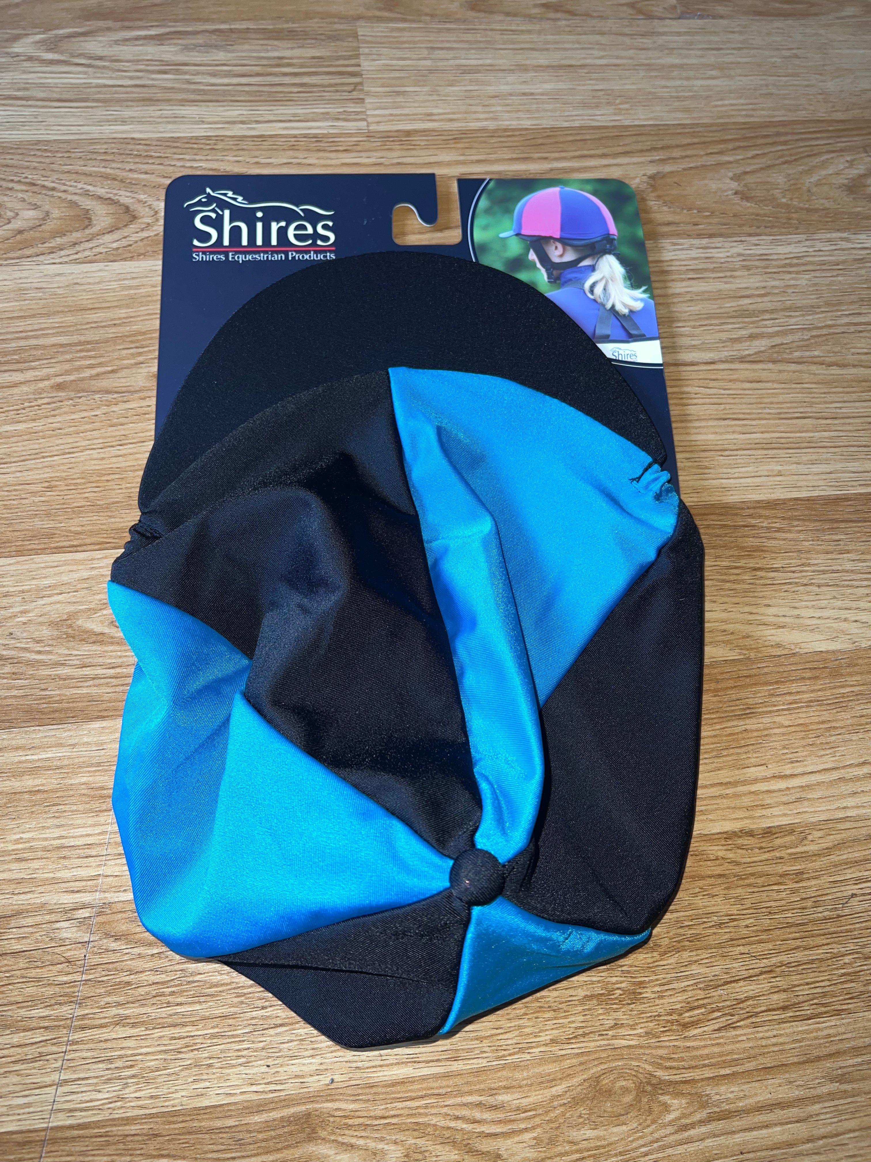 Shires Black & Blue Hat Silk