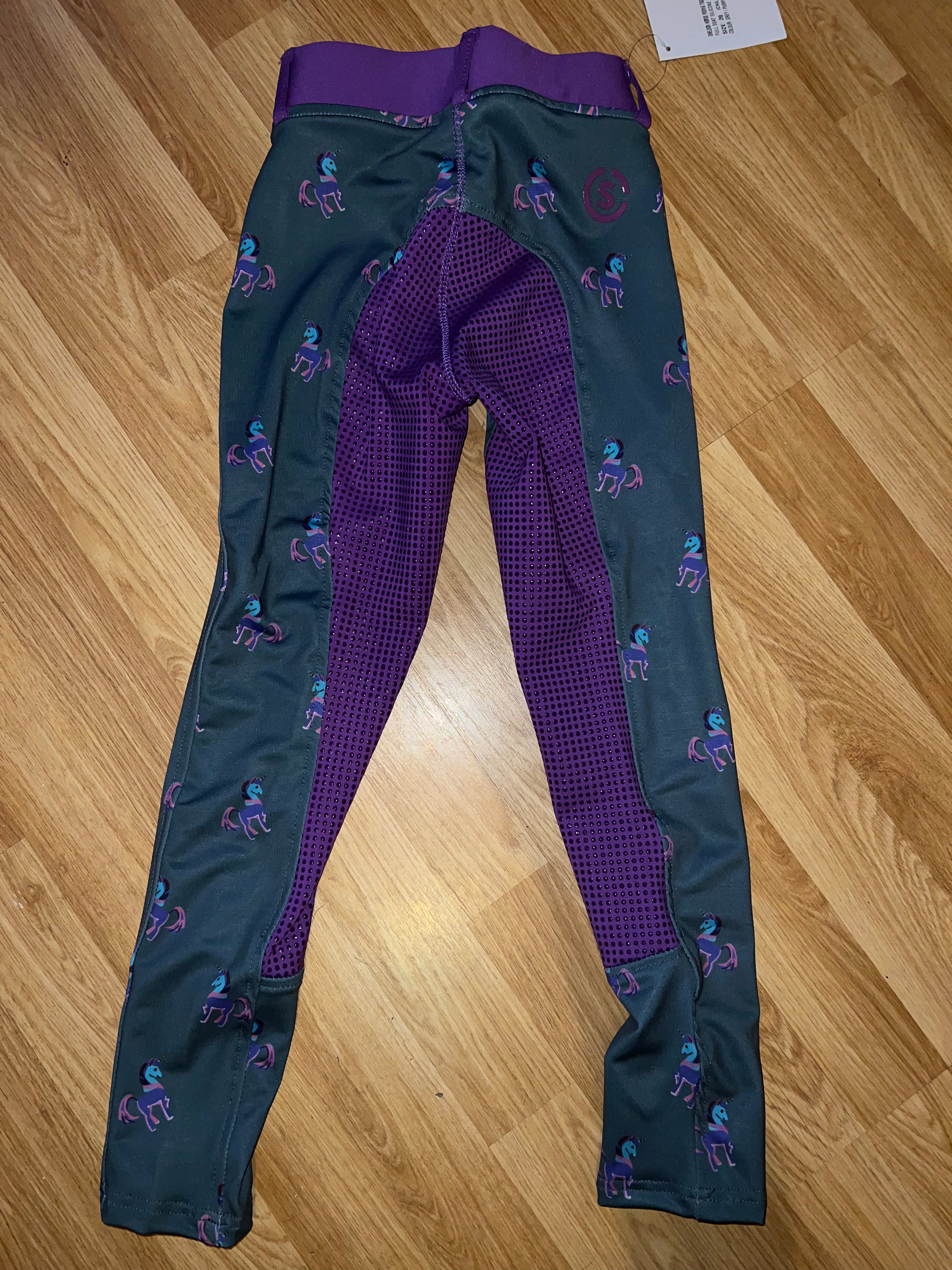 Sheldon Unicorn Silicone Seat Riding Tights - 20” to 28”