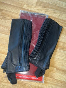 Black Leather Half Chaps