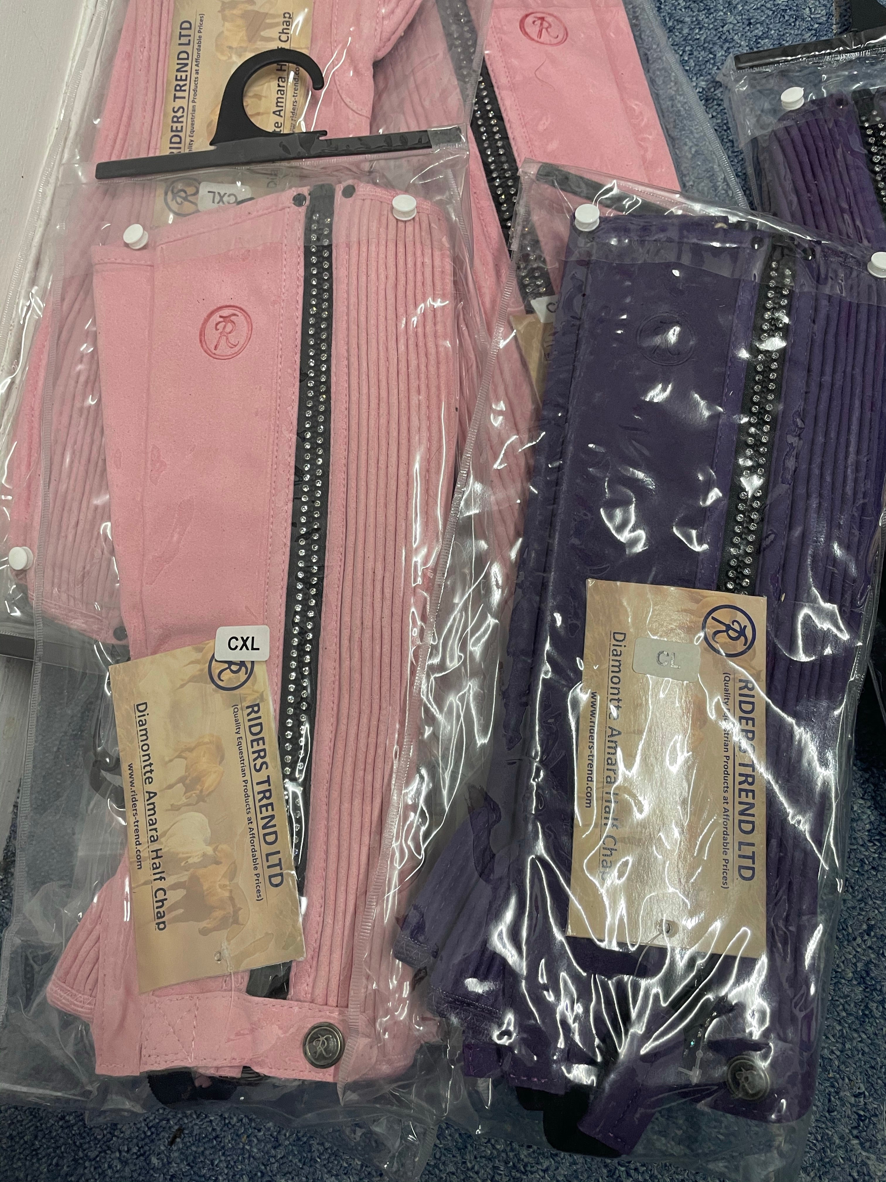 Bling Girls Half Chaps - Purple or Pink