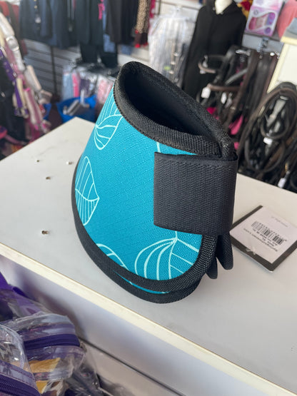 QHP Teal Leaf Print Over Reach Boots - XL