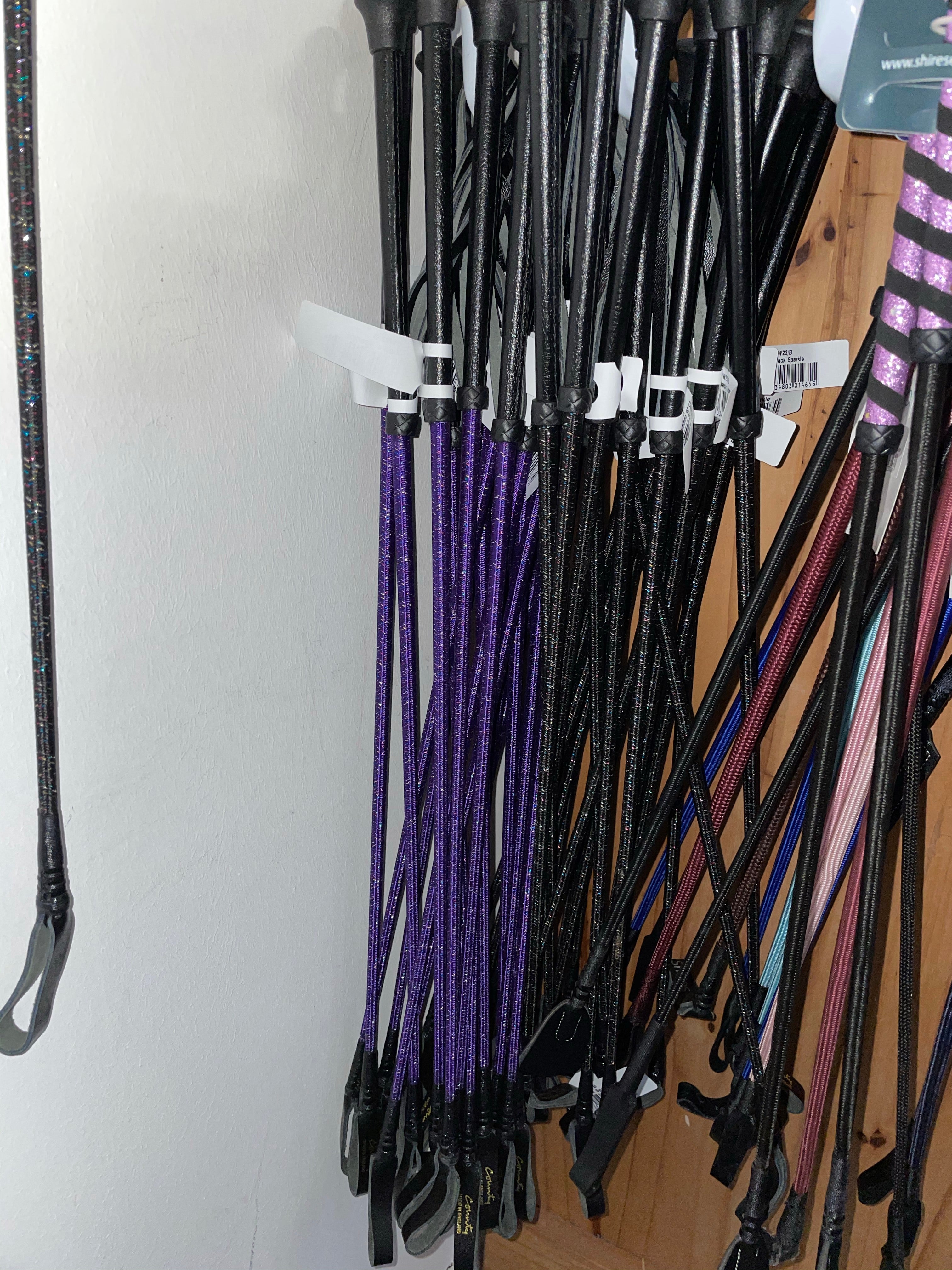 Sparkly Riding Crop Whip - Purple or Black