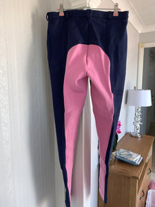 Gallop Navy & Pink Jodphurs - 26” 36”