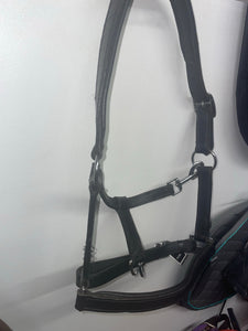 Black Leather Pony Headcollar