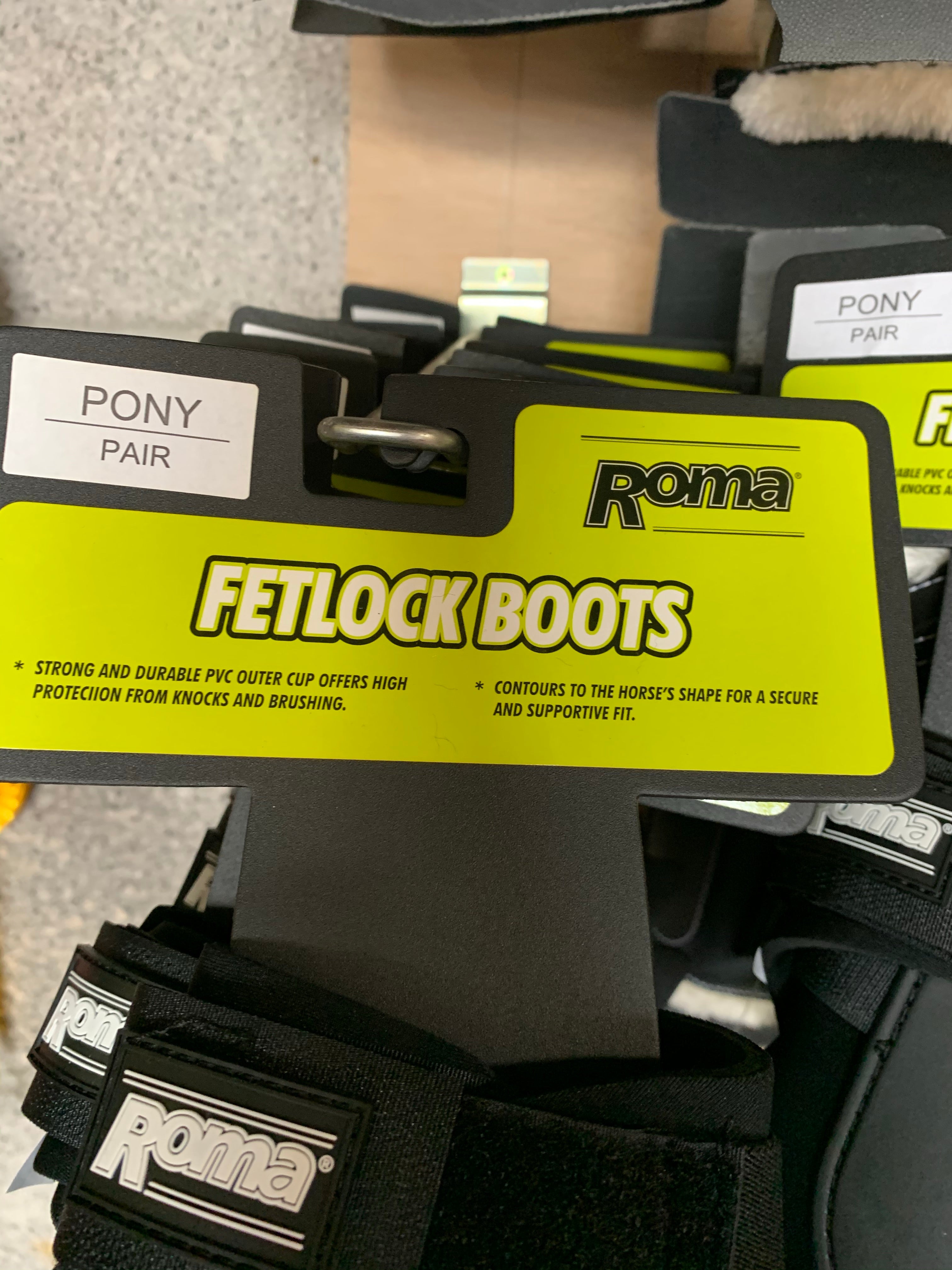 Roma Black Pony Fetlock Boots - Brand New - Fast Delivery 🚚