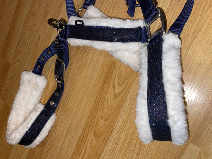 Glitter Bling Fluffy Headcollar - Various Colours - Pony Cob Full