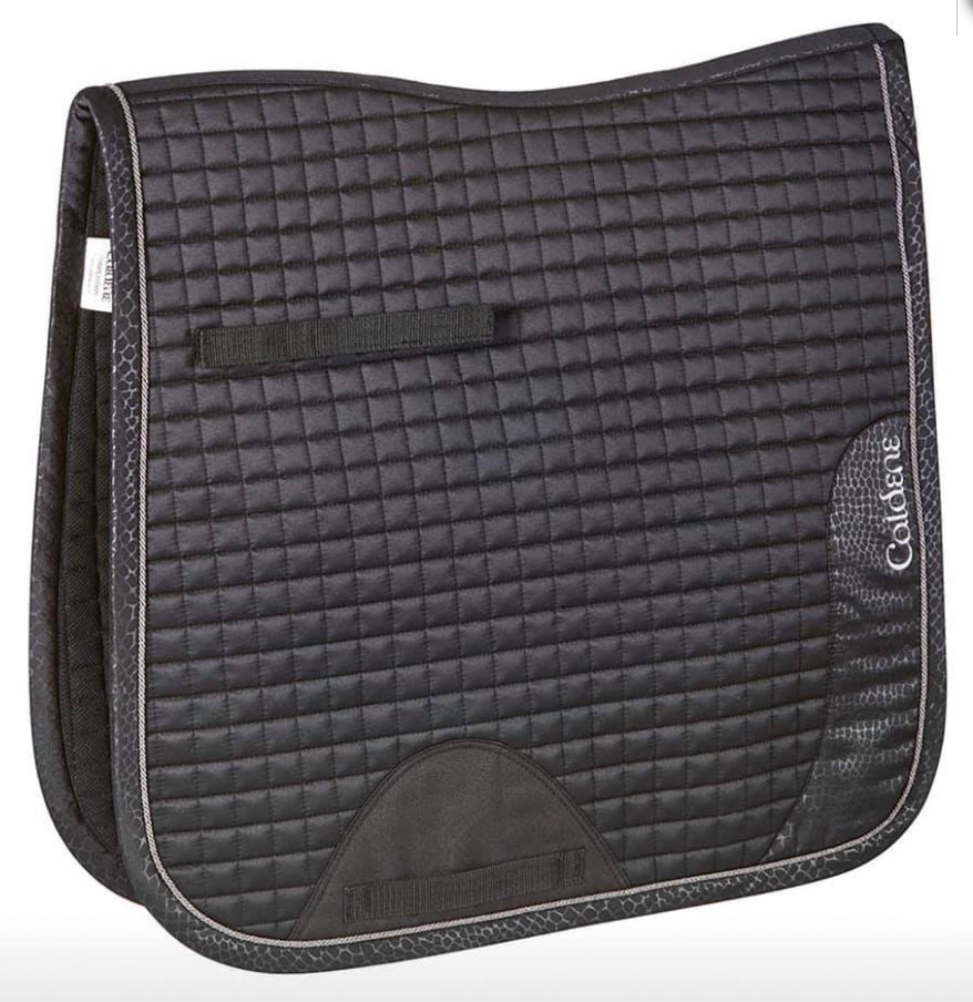 Caldene Croc Satin Dressage Pad - Pony Cob Full Extra Full - White or Black