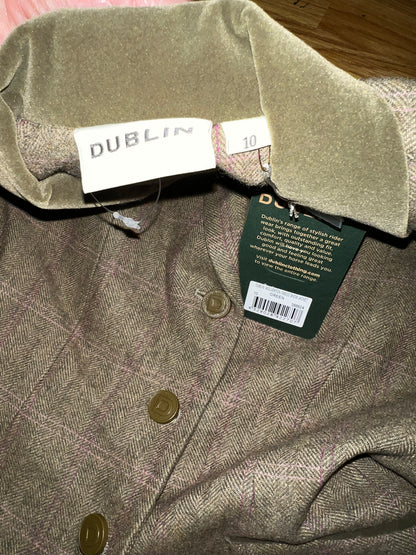 Dublin Wolverton Pink Green Tweed size 8 or 10 or Age 14 Jacket