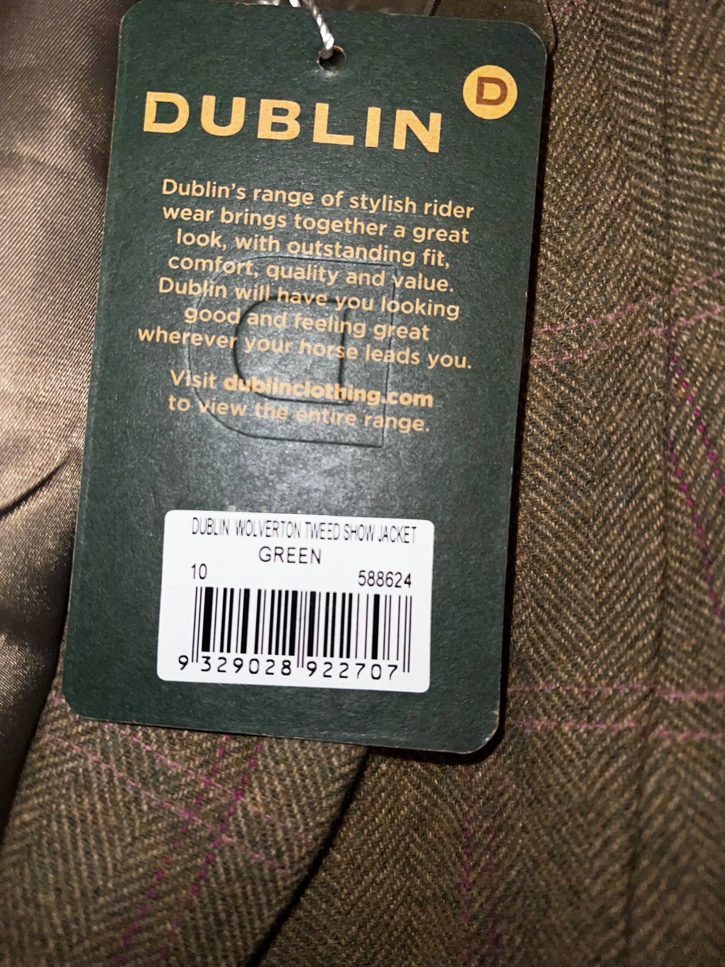 Dublin Wolverton Pink Green Tweed size 8 or 10 or Age 14 Jacket