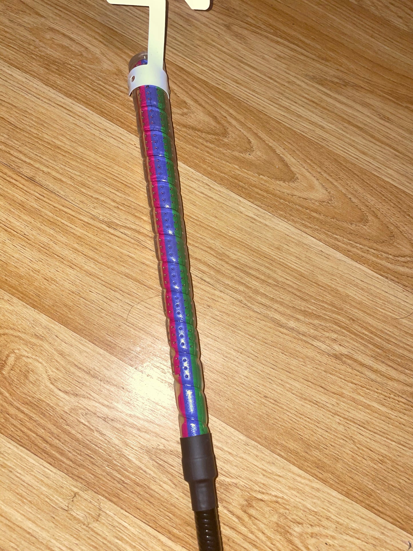 KM Elite 65cm Cush Grip Rainbow Jumping Baton Whip - Gay Gaypride Exclusive