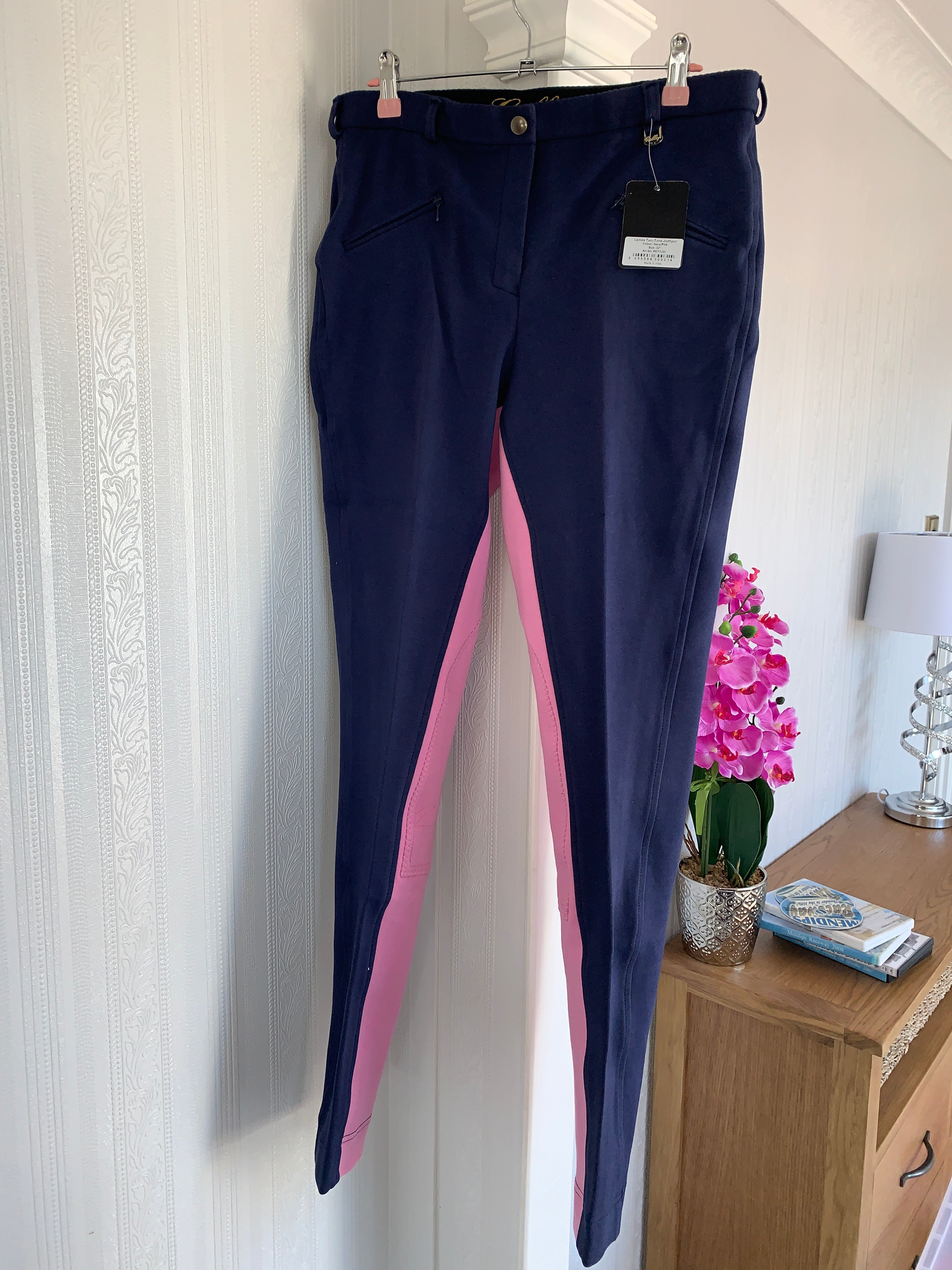 Gallop Navy & Pink Jodphurs - 26” 36”