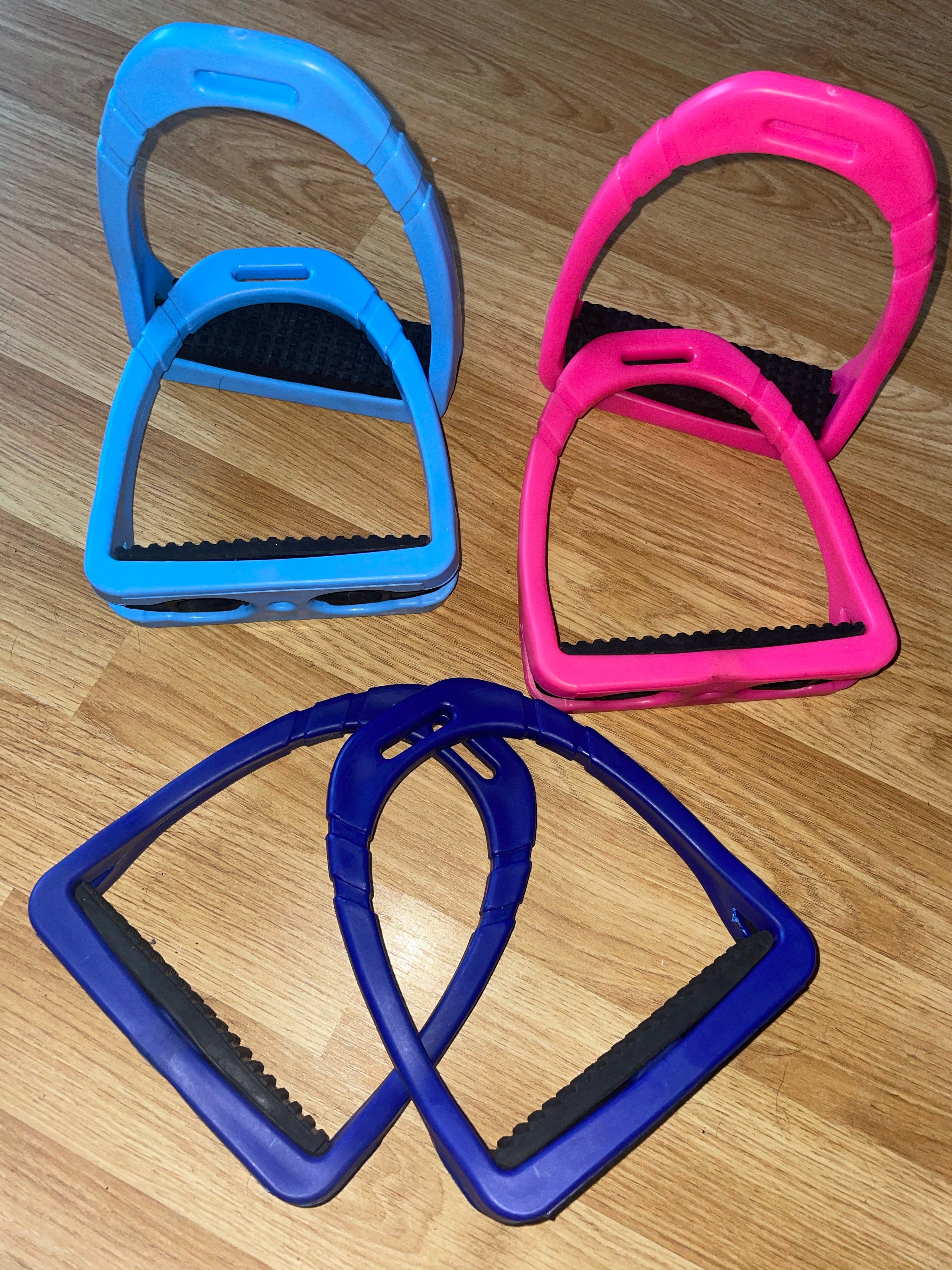 Lightweightcompositi Polymer Bright Stirrups - 4.75” Pink - Baby Blue - Navy