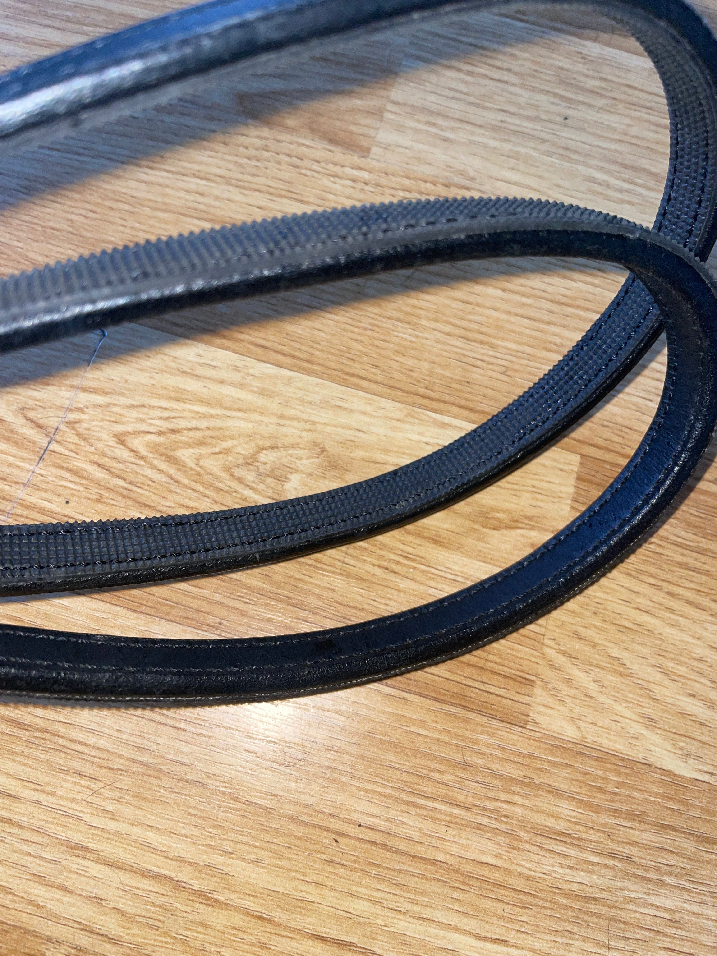 Black Pony Half Rubber Lined Reins