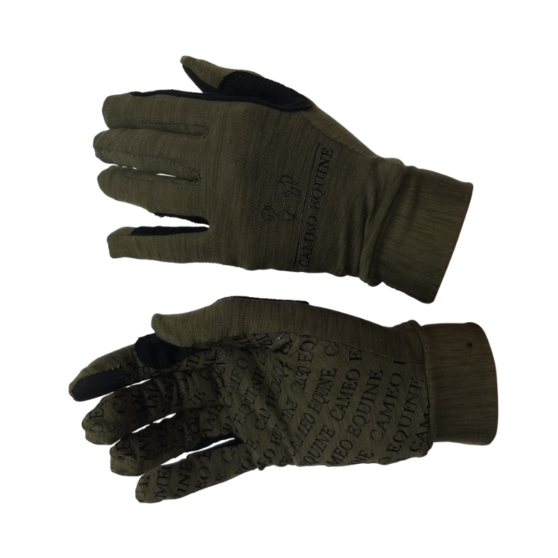 Cameo Lightweight Riding Gloves - Grey Green Burgandy Navy Or Blue - Kids & Ladies