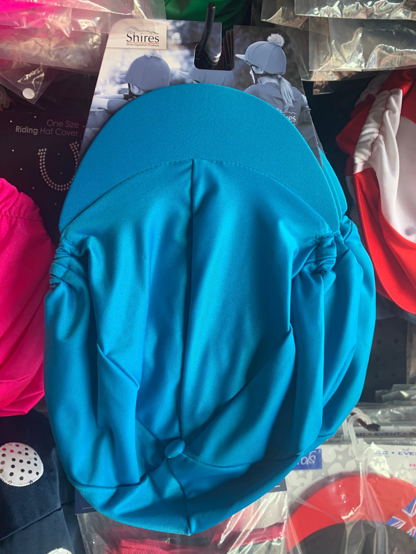 Shires Turquoise Stretchy Hat Silk