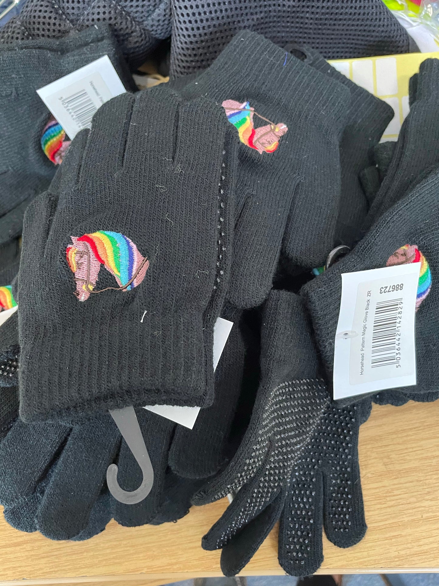 Rainbow Horsehead Childs Magic Riding Gloves