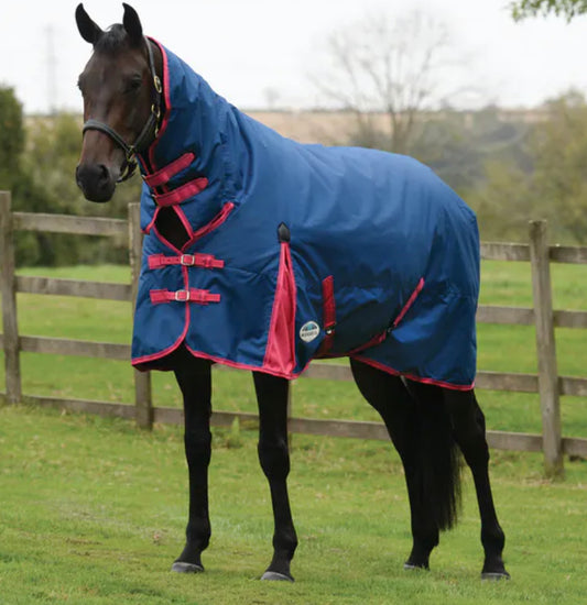 Weatherbeeta 100g comfitec classic combo medium/lite turnout rug blueberry/pink size 5ft6 4’6 4’0