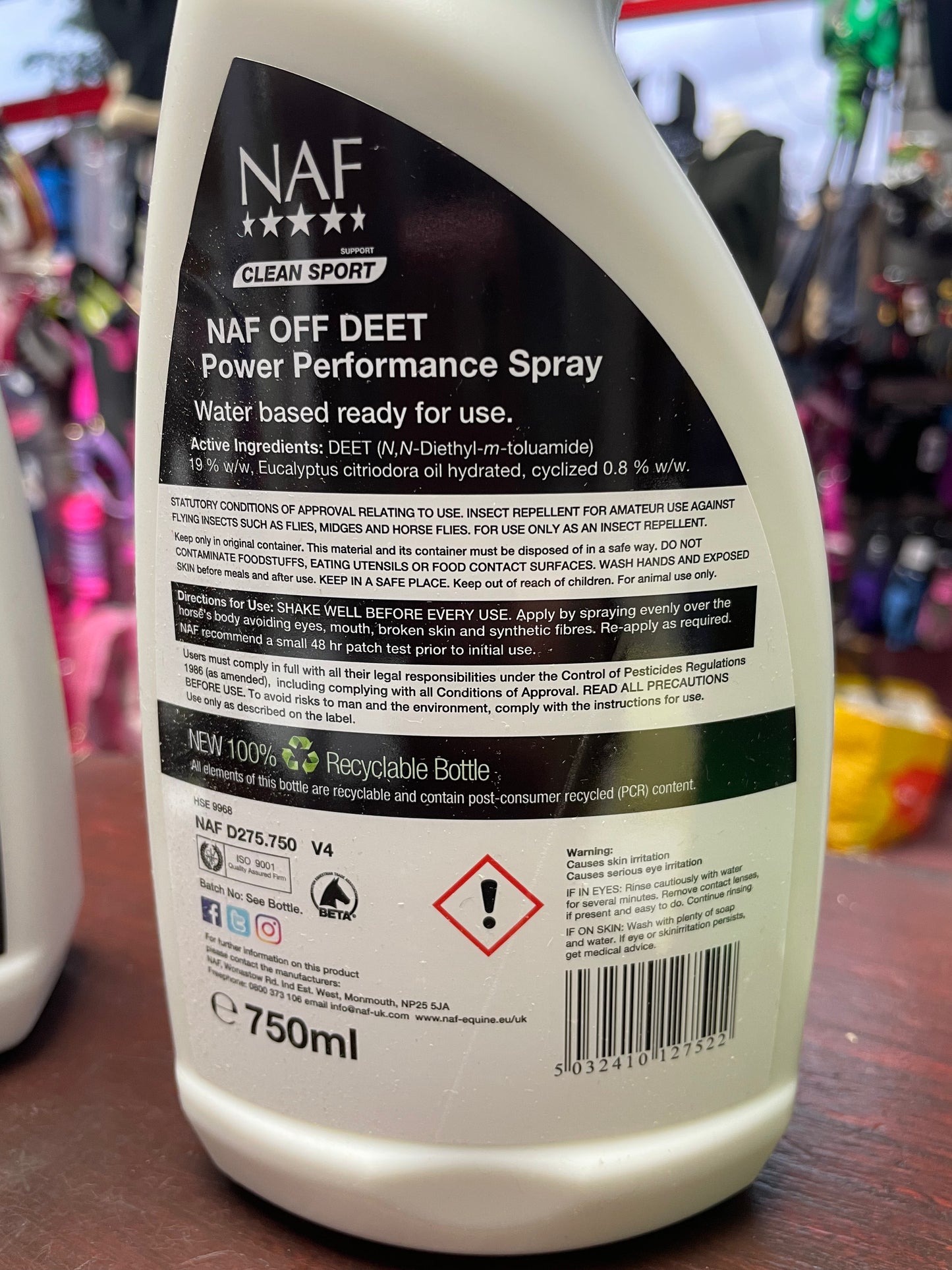 Naf Off Deet Power Fly Spray 750ml