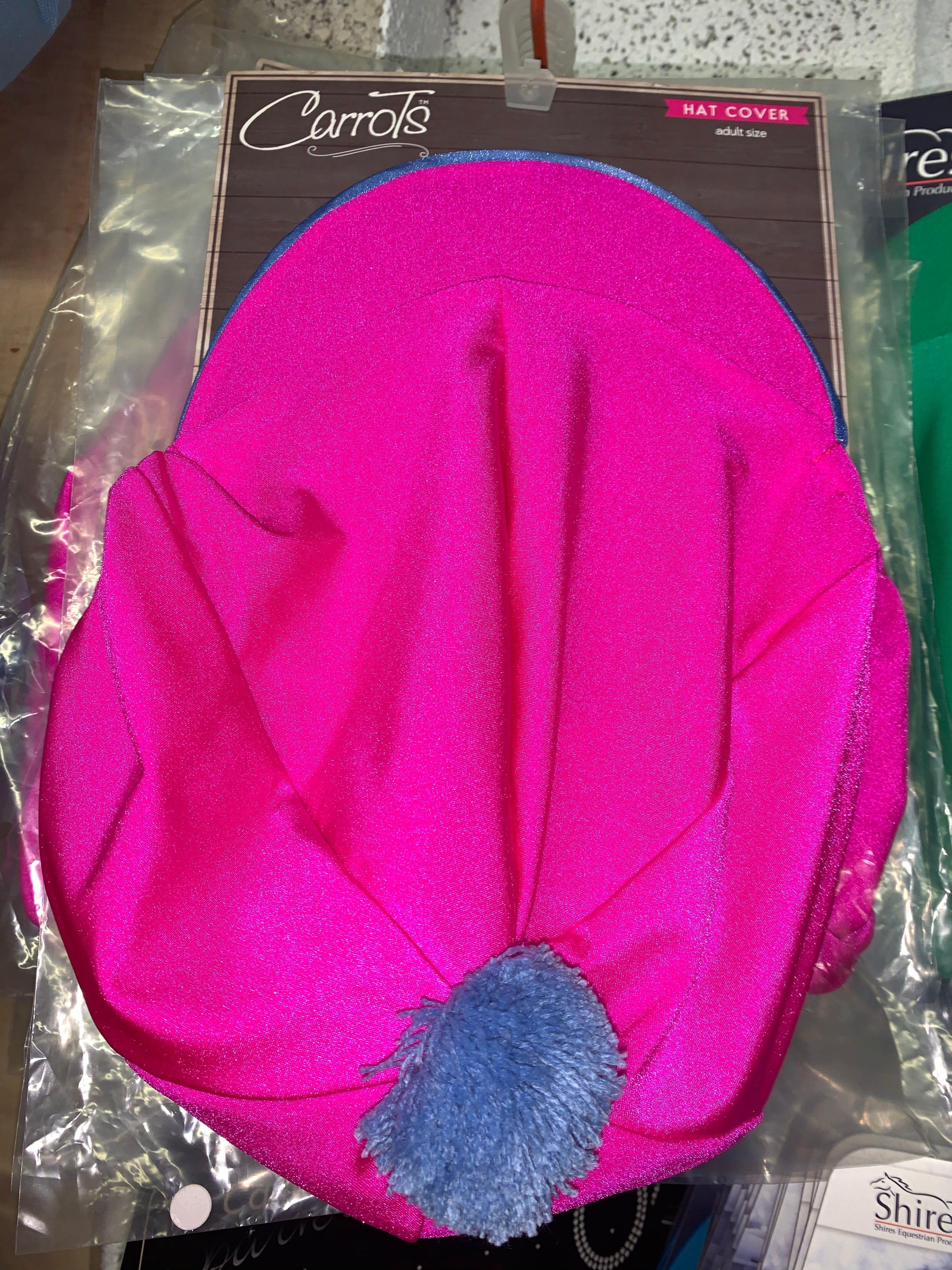 Carrots Hot Pink & Baby Blue Hat Silk - Pom Pom