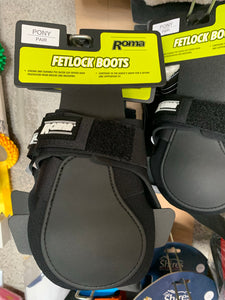 Roma Black Pony Fetlock Boots - Brand New - Fast Delivery 🚚