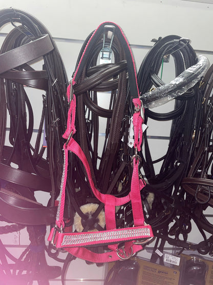 Bling Hot Pink Headcollar - Shetland - Pony - Cob - Full