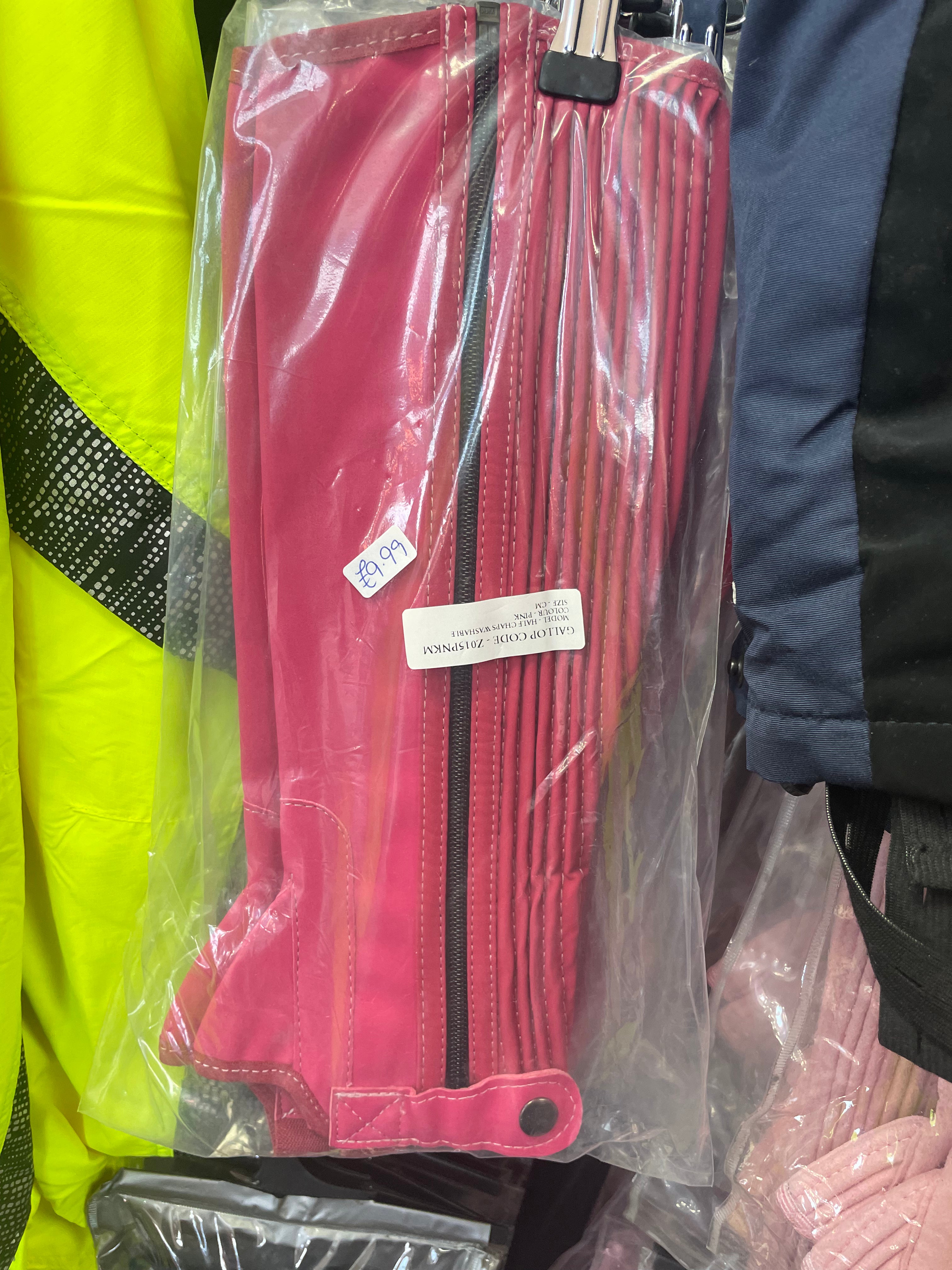 Gallop Pink or Pink/Blue Washable Chaps - Small to XL