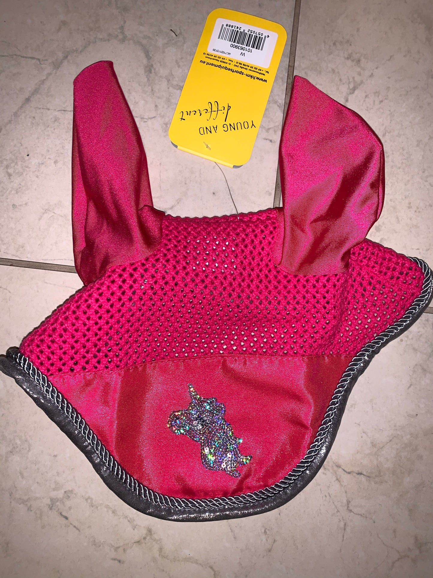 Hkm Glitter Unicorn Ear Veil - Pink or Blue