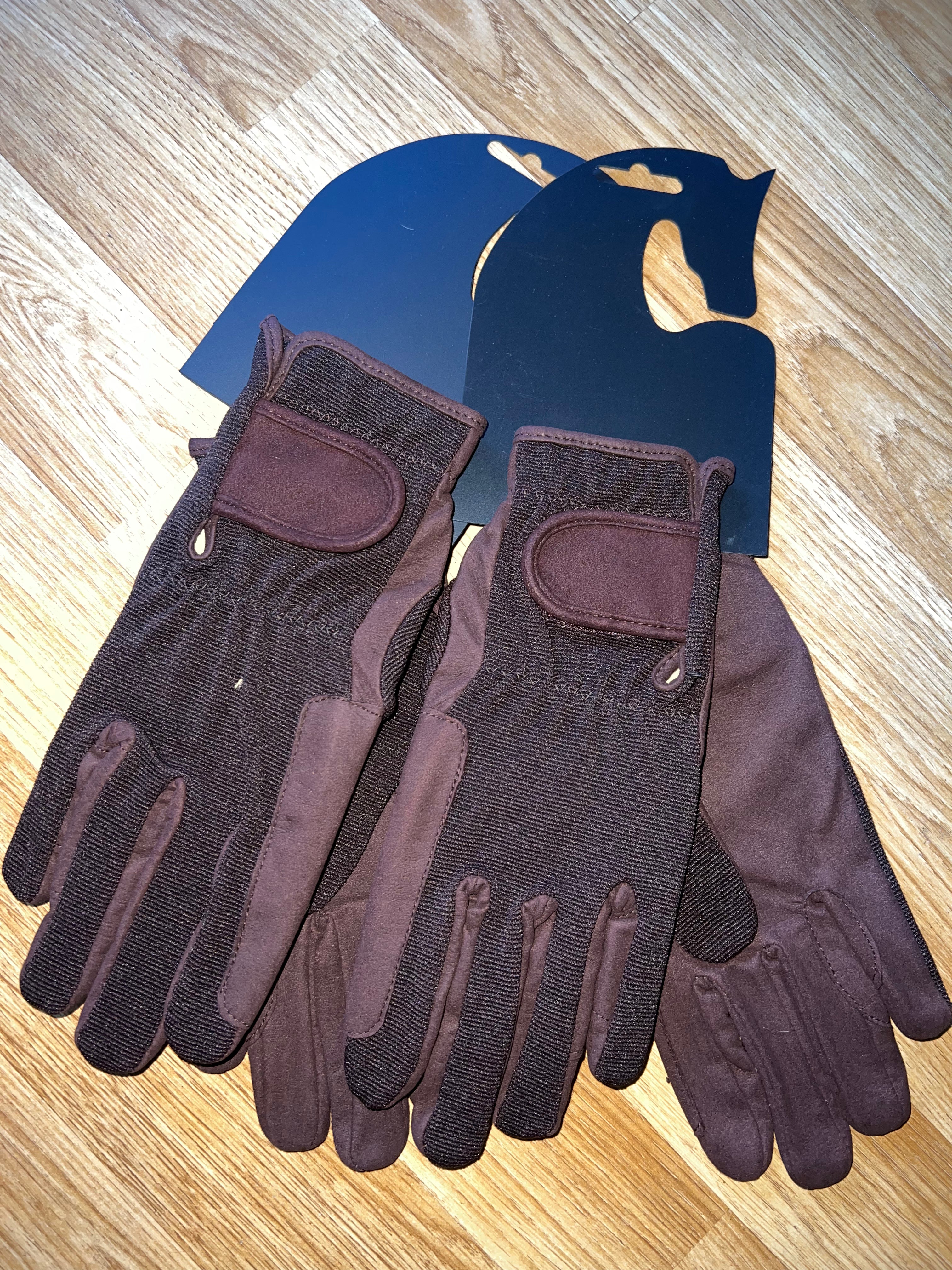 Brown Large Ladies Riding Gloves