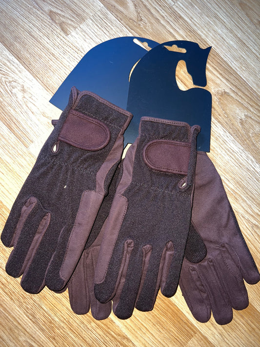 Brown Large Ladies Riding Gloves